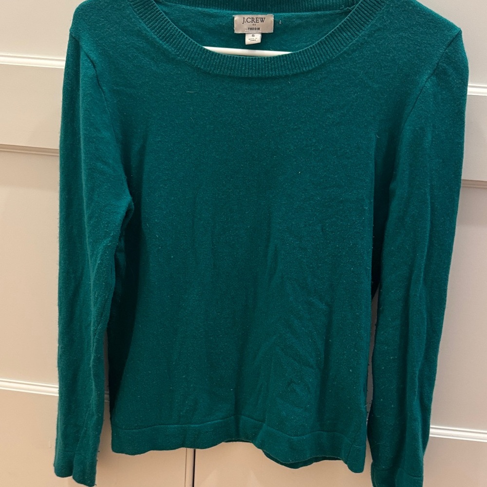 J. Crew Teddie Teal Knit Top